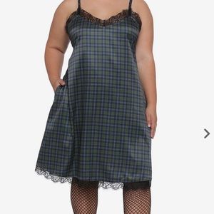 Plaid Satin Slip Dress Plus Size HOT TOPIC